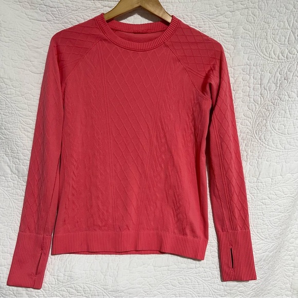 lululemon athletica Tops - LULULEMON RESTLESS Pink Long Sleeve Crewneck Textured Pullover, Size 8-10 -#262